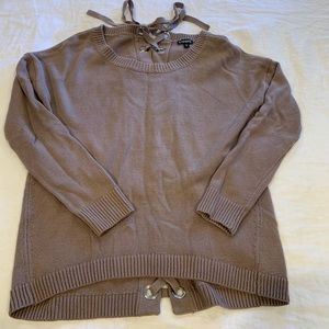 Express lace up back sweater
